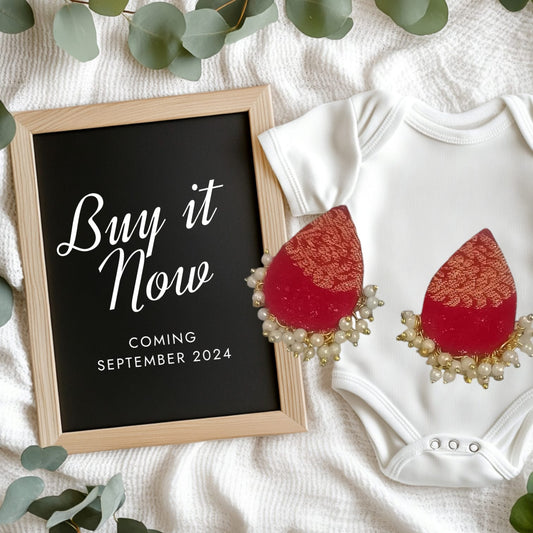 Handcrafted Decorative Red Earrings