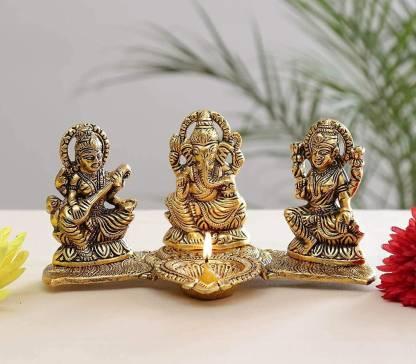 Design Gold Plated Lakshmi Ganesh Saraswati Idol