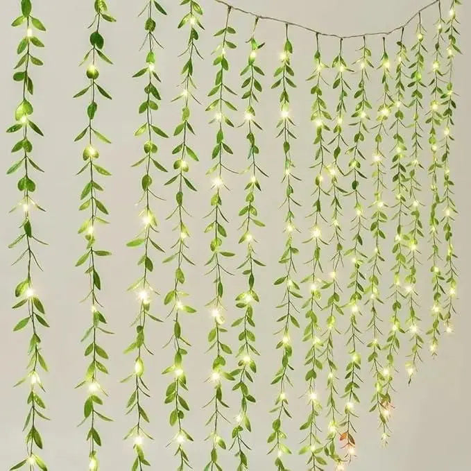 Green leave led lights curtain