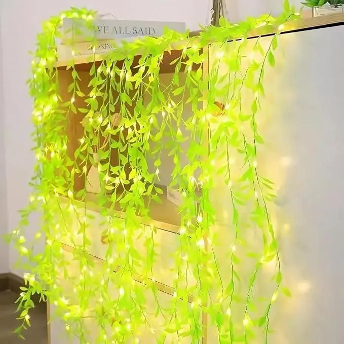 Green leave led lights curtain