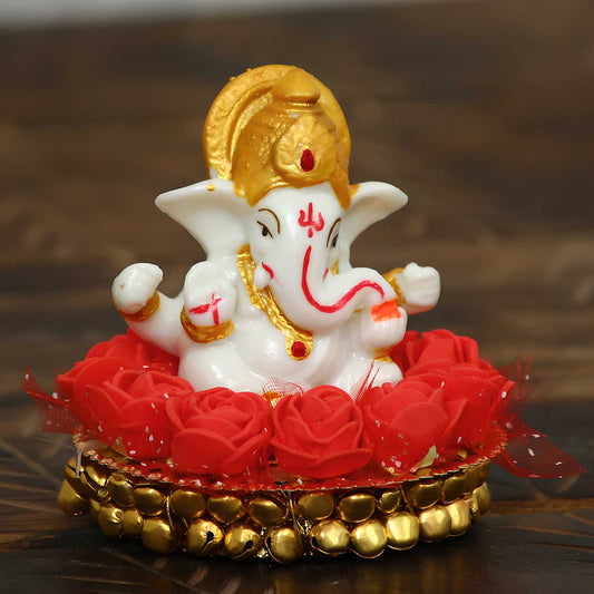 eCraftIndia Lord Ganesha idol on Decorative Plate for Car and Home