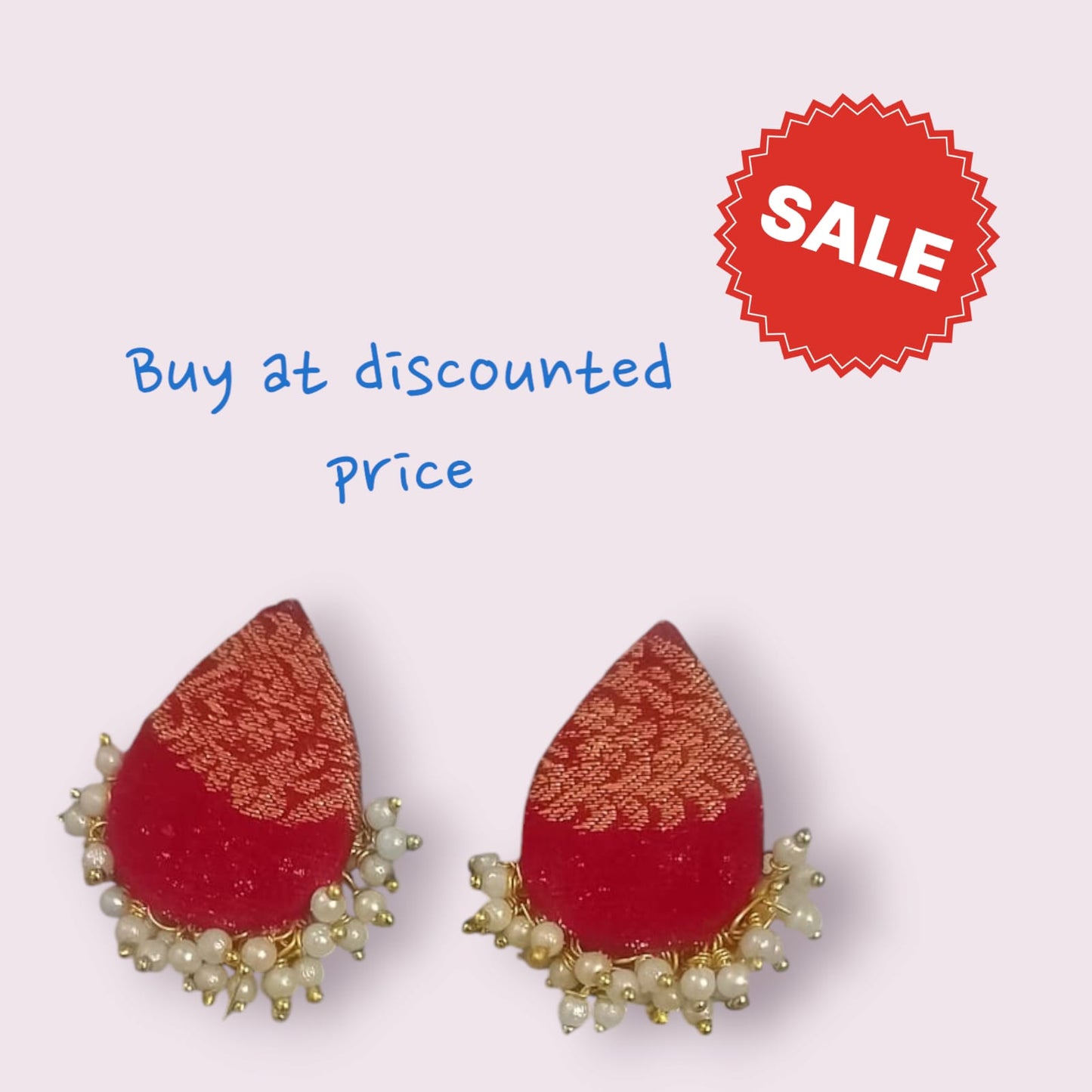 Handcrafted Decorative Red Earrings