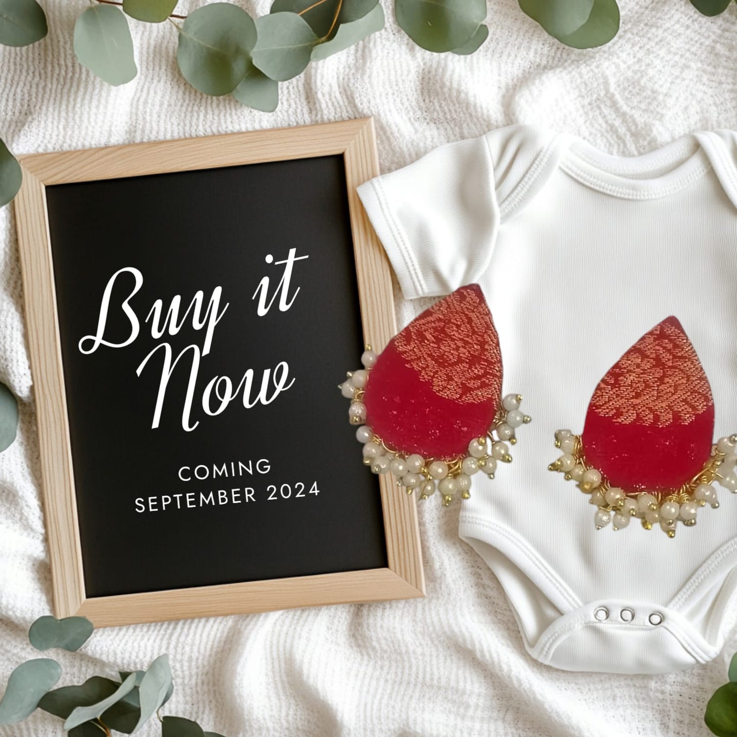 Handcrafted Decorative Red Earrings
