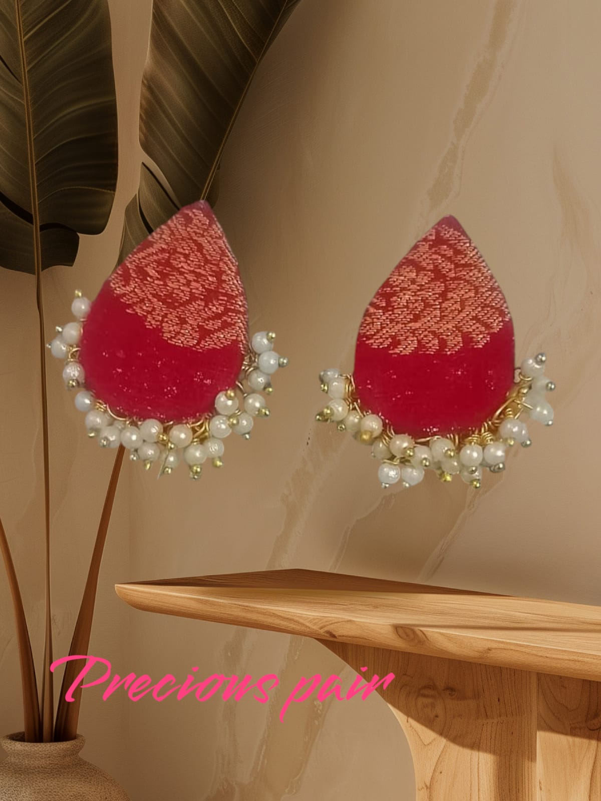 Handcrafted Decorative Red Earrings